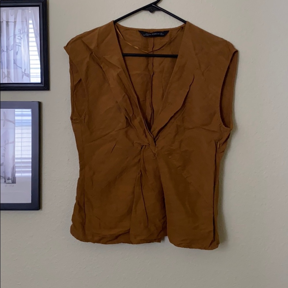 Zara linen blend sleeveless top